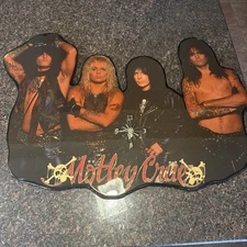 Vtg 1980s Motley Crue Large Wooden Clock 31”x23” , rare and good condition