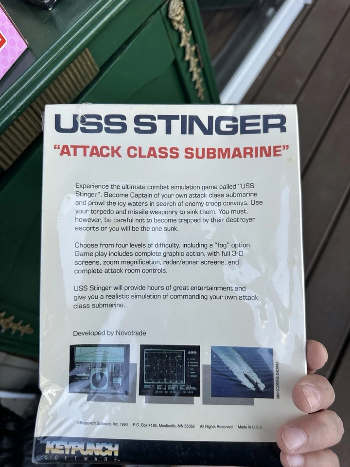 USS Stinger by Keypunch for IBM PC - NEW Sealed - Image 2 of 2
