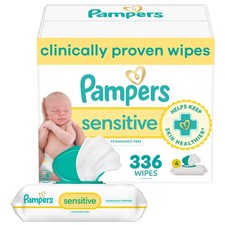 Pampers Baby Wipes, Sensitive, Water Based Wipe, 84 Count Pack of 4 , White