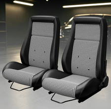 2 Pcs Universal Racing Seats W Lock Sliders Pvc Leather Bucket Seats Obs Style