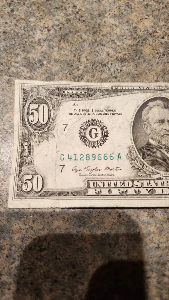 1977 $50 Dollar Bill 666 Numbers - Image 4 of 4