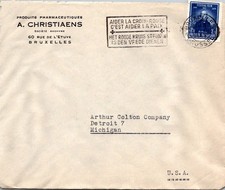 BH GOLDPATH: Belgium cover 1955 to USA slogan cancel BH010_P39