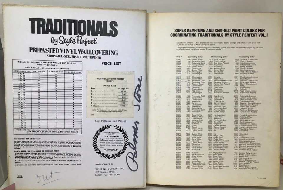 1970s Vintage Wallpaper Sample Style Perfect SherwinWilliams Heritage