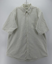 VINTAGE LL Bean Shirt Men 18 Tall White Single Needle Tailoring Striped USA 90s 