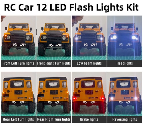 RC Car 12 LED Flash Lights Kit headlights turn light brake light for 1/10 RC Car - Picture 6 of 8