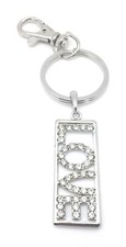 Key Chain Crystal LOVE Silver Purse Charm Ring Zipper Pull Valentines Day Gifts