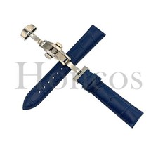 12-24 MM Watch Band Strap Genuine Leather Deployment Clasp Fits for Cartier Blue