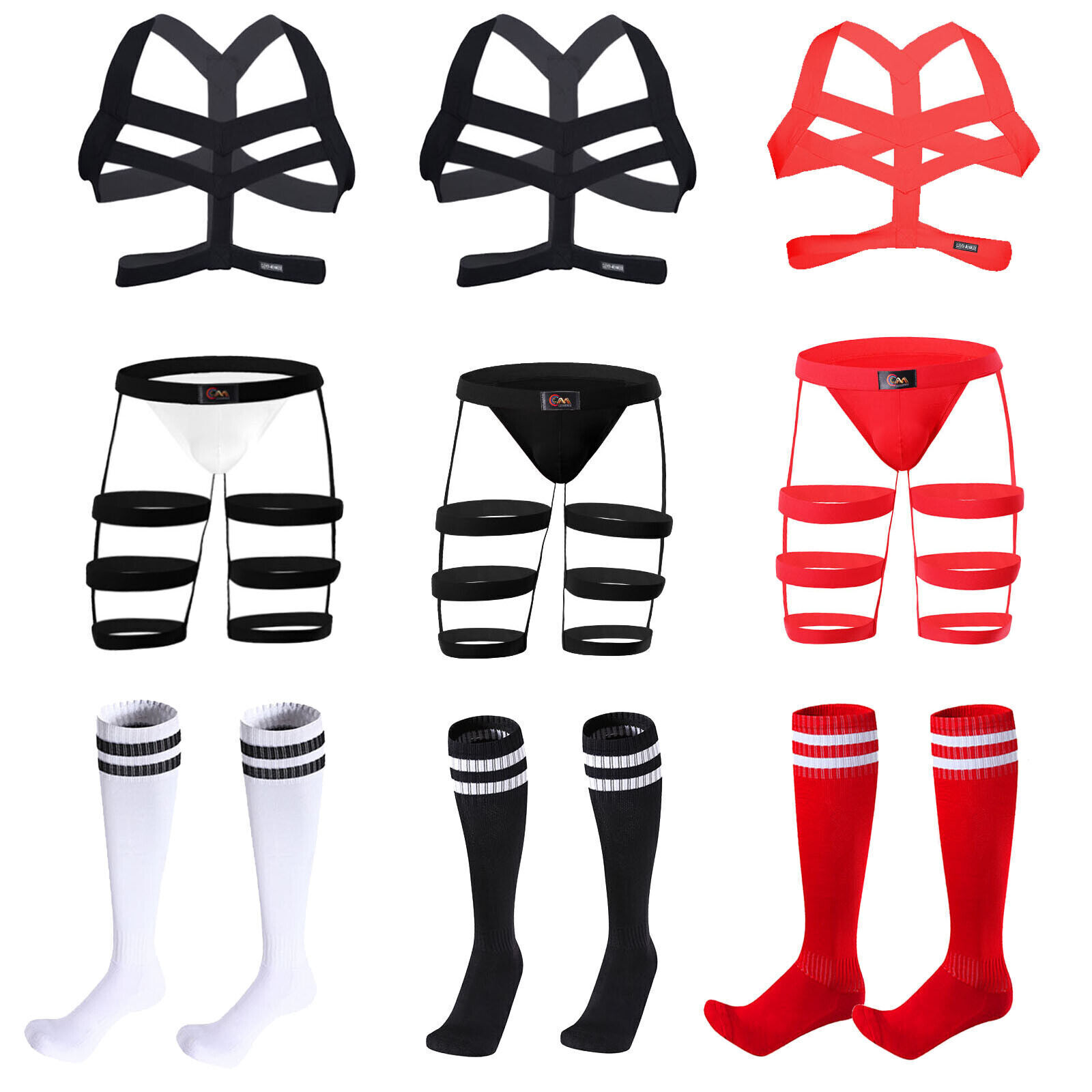 SAOLA Imbracatura petto da uomo cinturini elastici abbigliamento da club costume biancheria intima calze