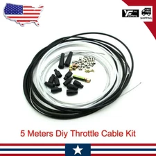 5 Metres Motorcycle Diy Throttle Cable Kit Nipples Ferrules Fit Pit Dirt Bike 1X