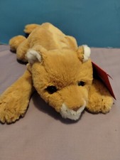 FAO Schwarz Adopt a Pet Lion Cub with Adoption Papers So Soft Golden Tan 14"