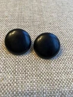 Vintage -Plastic - black Button-  Clip on Earrings - costume jewelry - Japan