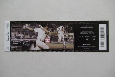 NEW YORK YANKEES VS CHICAGO WHITE SOX 8/29/2018 FULL TICKET ~ GREG BIRD