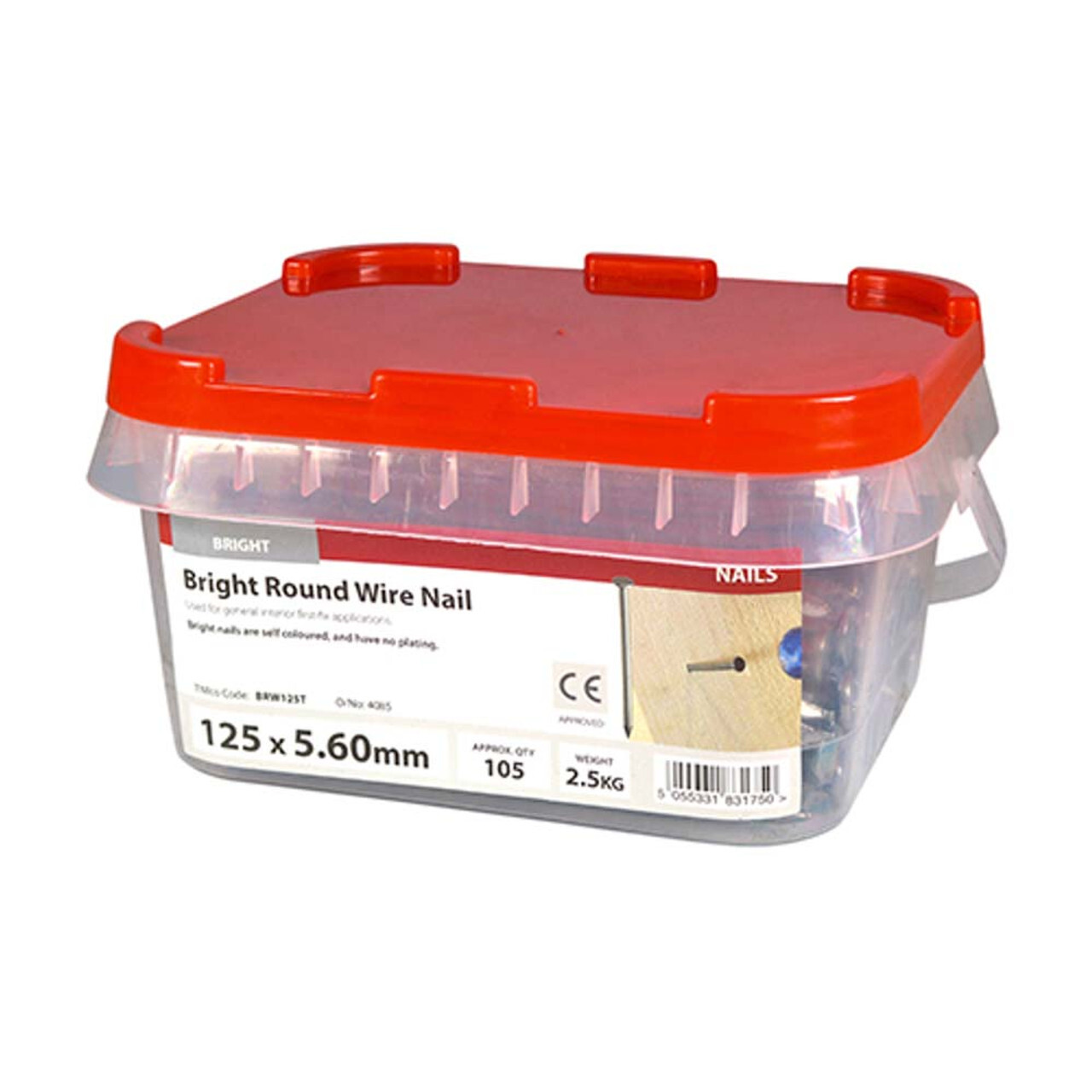 Timco 125 x 5.60mm Round Wire Nail - 2.5 KG Tub