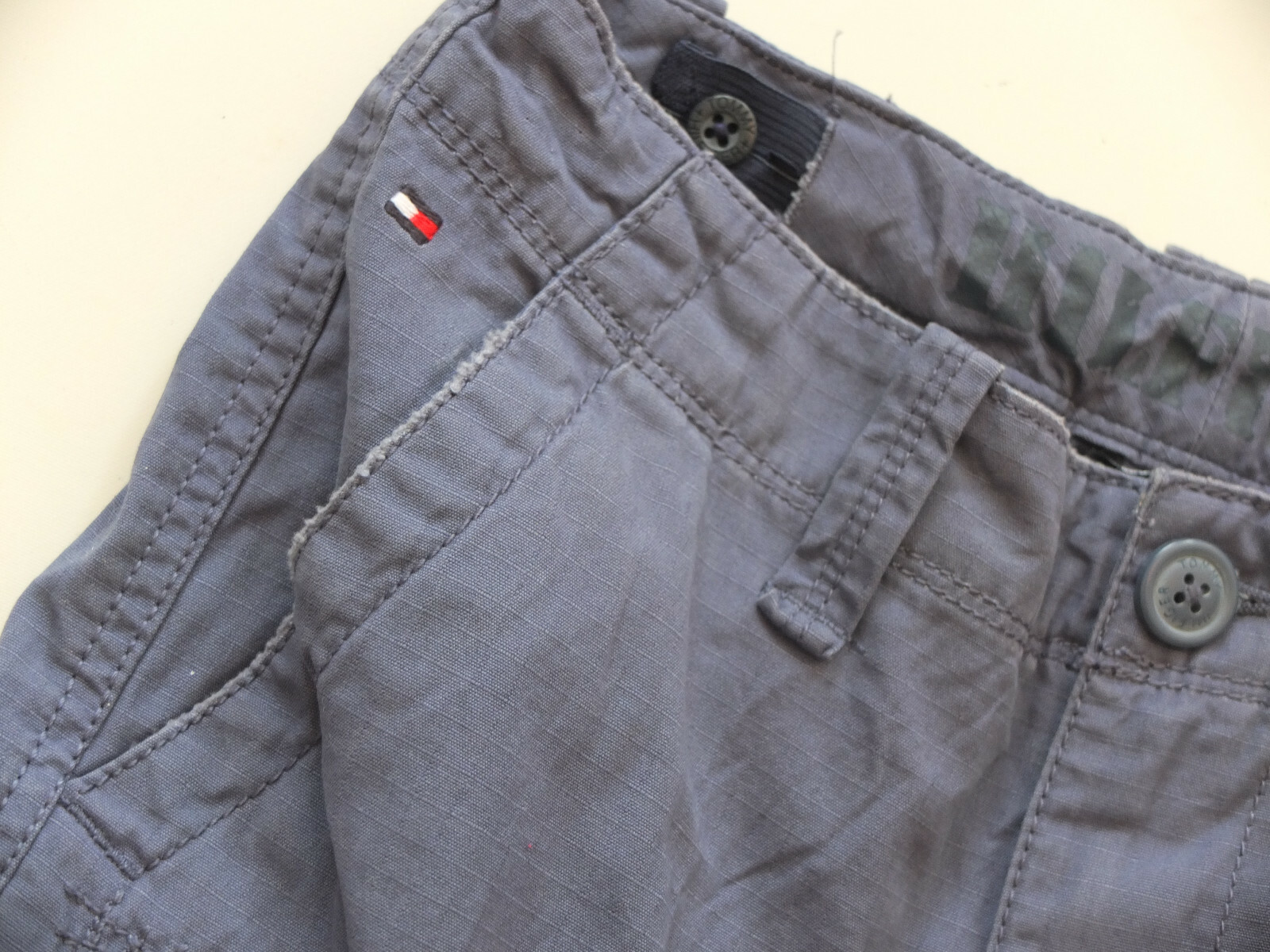 Tommy Hilfiger Cargo Bermuda Shorts Size 128 8 Years New Adjustable Waist Blue image 2