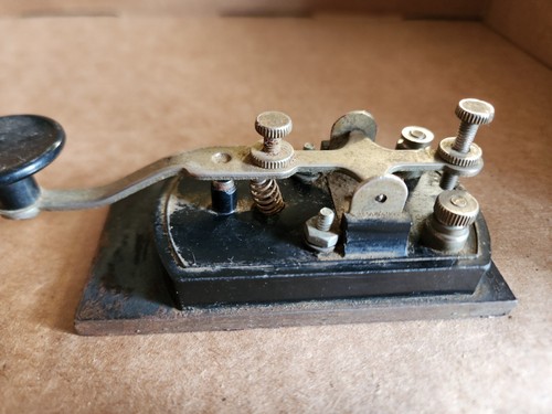 Vintage Telegraph Morse Code Key Ham Radio Unknown Maker Keyer - Zdjęcie 6 z 8