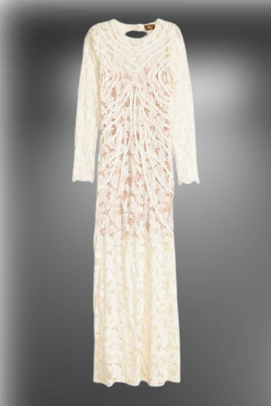 h&m conscious lace dress H&M Conscious Exclusive Mini Dress Women 8 Ivory Lace Floral Wedding Ethereal