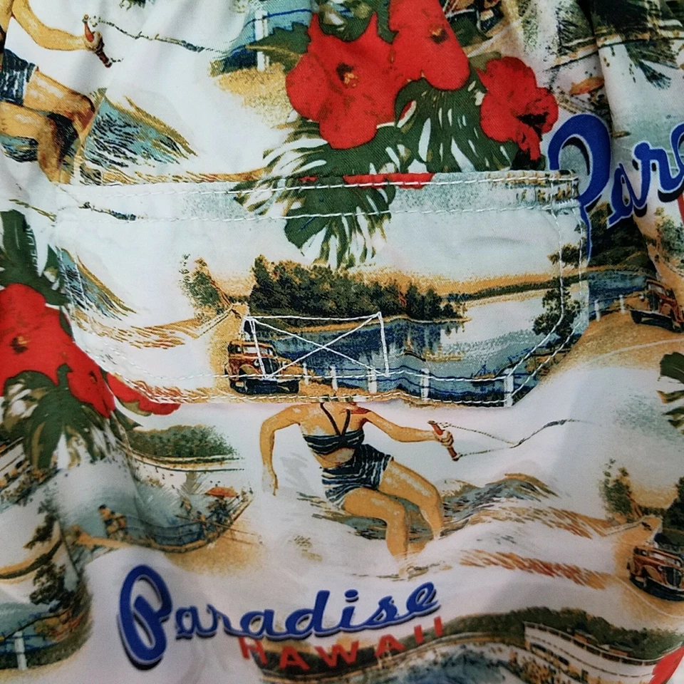 Trader Bay Swimming Shorts Trunks Paradise Floral Hawaiian Men's M RARE! - Image 2 of 4