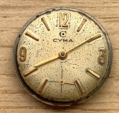 Mouvement De Montre Vintage Cyma Cal. R424 - Aiguille Des Minutes Manuelle 20 Mm - Pour Pièces (non Fonctionnel)