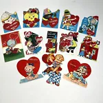 Vintage Kids Valentines Cards Boys Girls School Animals 1940’s-1960’s Lot of 13