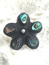 Sterling Silver Southwestern Abalone Ring Size Sign 6 RS 8.2g