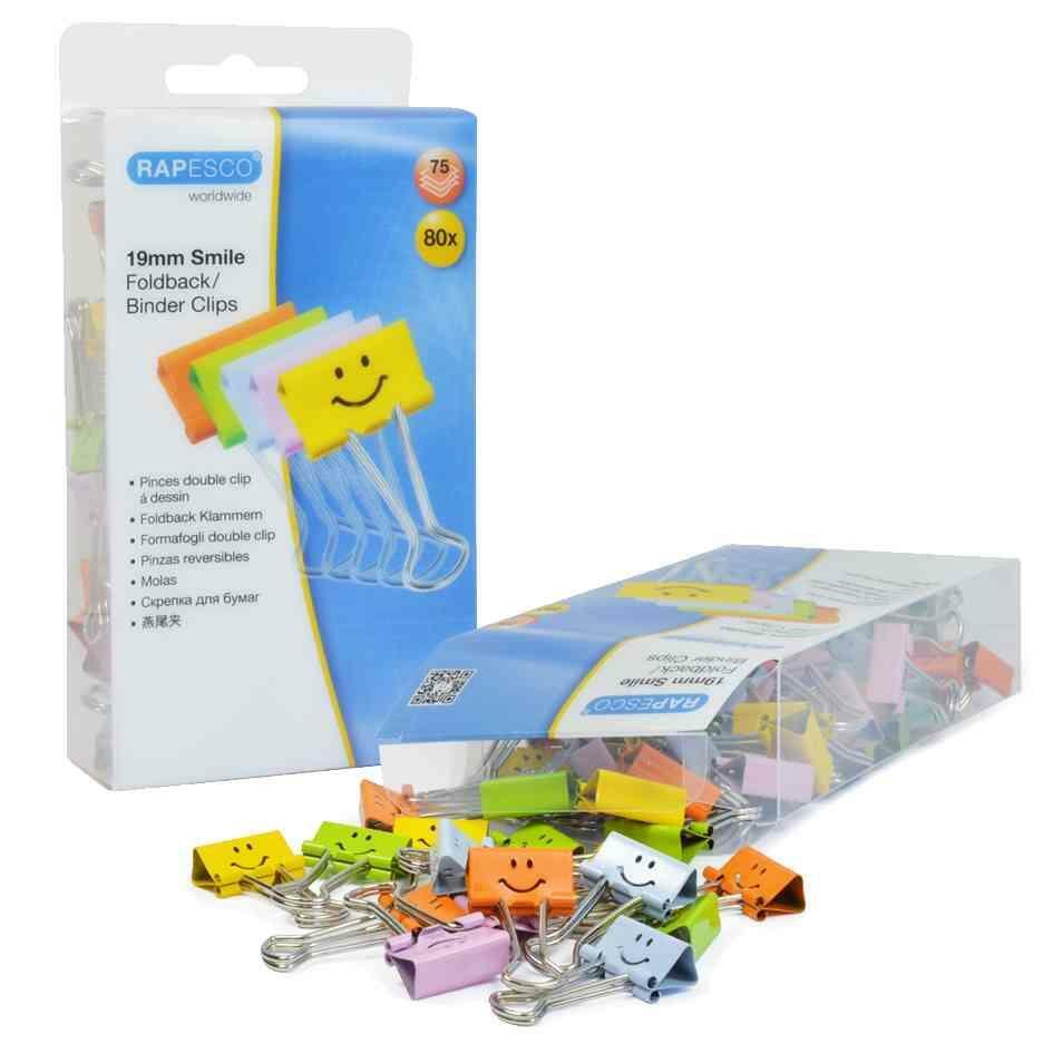 Pinces Sourire Colorées Pinces Double Clip Rapesco Emoji - Lot De 80 - 19mm - Couleurs Assorties - Pour Organisation Bureau Organisation Documents Fun Pinces Sourire Colorées Pinces Double Clip Rapesco Emoji - Lot De 80 - 19mm - Couleurs Assorties - Pour Organisation Bureau Organisation Documents Fun
