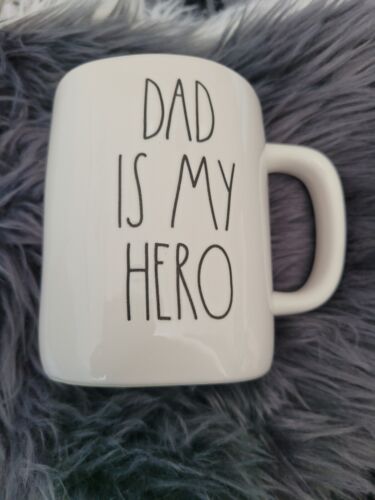 Rae Dunn white mug "DAD IS MY HERO" - Photo 1/3