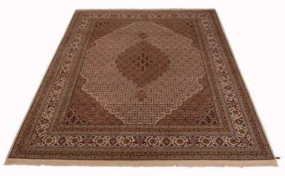 Orientteppich handgeknüpft Tabriz Mahi fein 306x240 cm Schurwolle mit Seide Neu