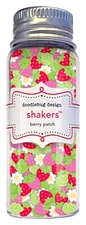 Doodlebug Shakers Filler Cards Crafts Berry Patch Red Pink Strawberries Flowers
