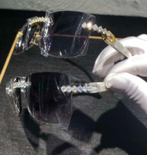 Iced Out Buffs Branded 6.7 CTW Moissanite Rimless Buff / Buffs Frame