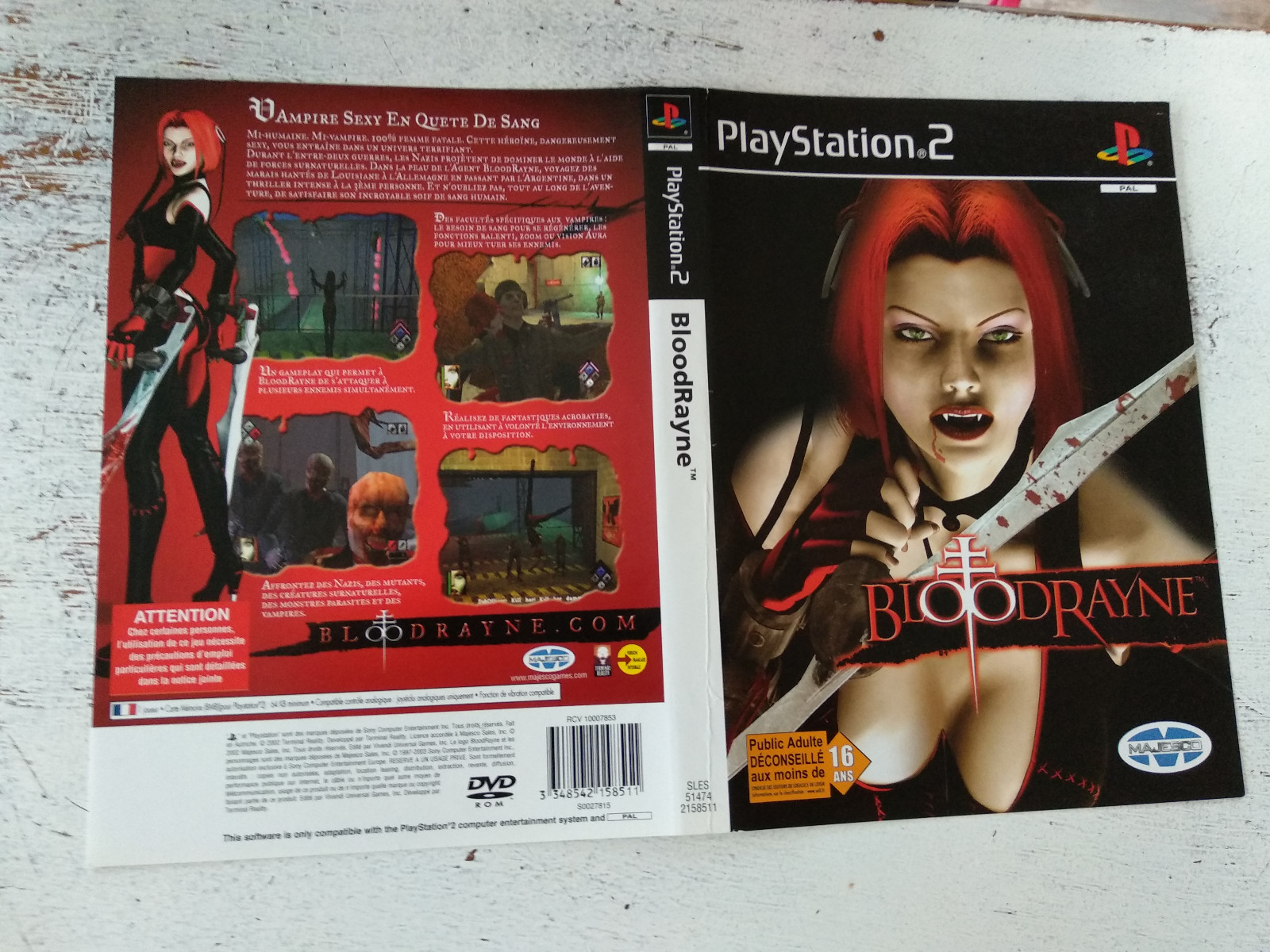 Jaquettes/Front-Back covers BloodRayne 1 Sony Playstation PS2 FR