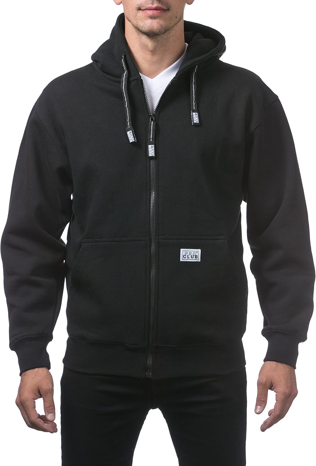 Pro Club Heavyweight Mens Full Zip Fleece Hooded Sweatshirt