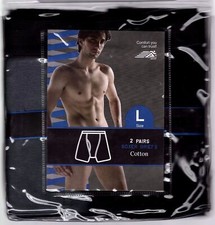 1 -BLACK, 1 -CHARCOAL MEN'S UNDERWEAR COTTON BOXER BRIEFS LARGE NEW 3 PACKAGES