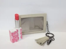 CHANTECAILLE ROSE DE MAI LIP CHIC 0.09 OZ & MIRROR GREY KEY CHAIN ACCESSORY