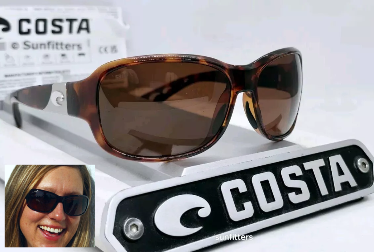 Costa Del Mar Inlet IT10 Tortoise Frame 580G Polarized Copper Lens Sunglasses Costa Inlet S (58-14) with Copper lenses and Tortoise frame  main image 3