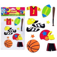 Self-Adhesive Puffy Foam 3D Stickers for Kids - Sports Theme for Art and Craft