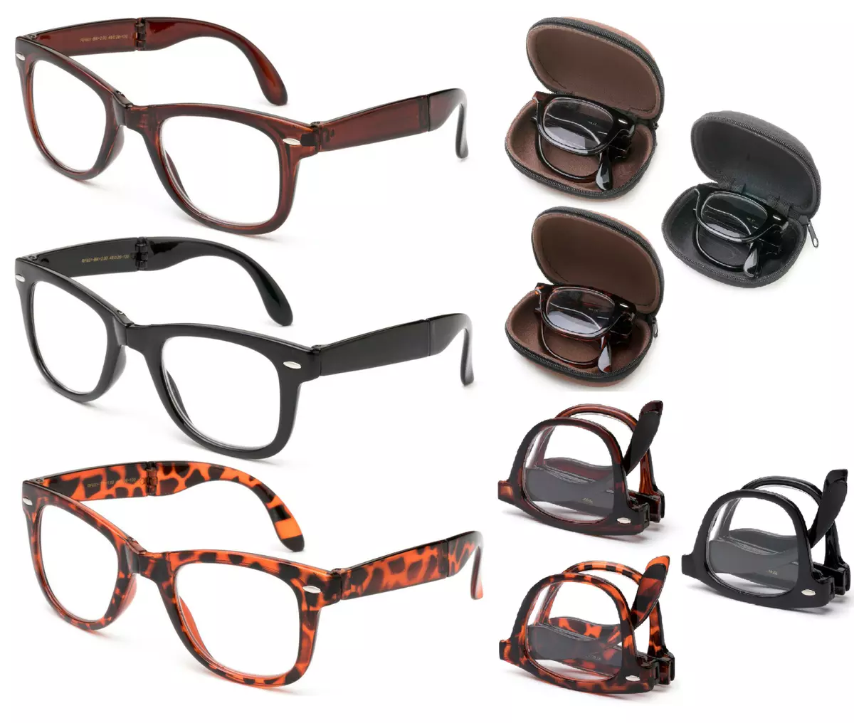 Gafas de Lectura Compacto Plegable Con Estuche Lentes para Hombres