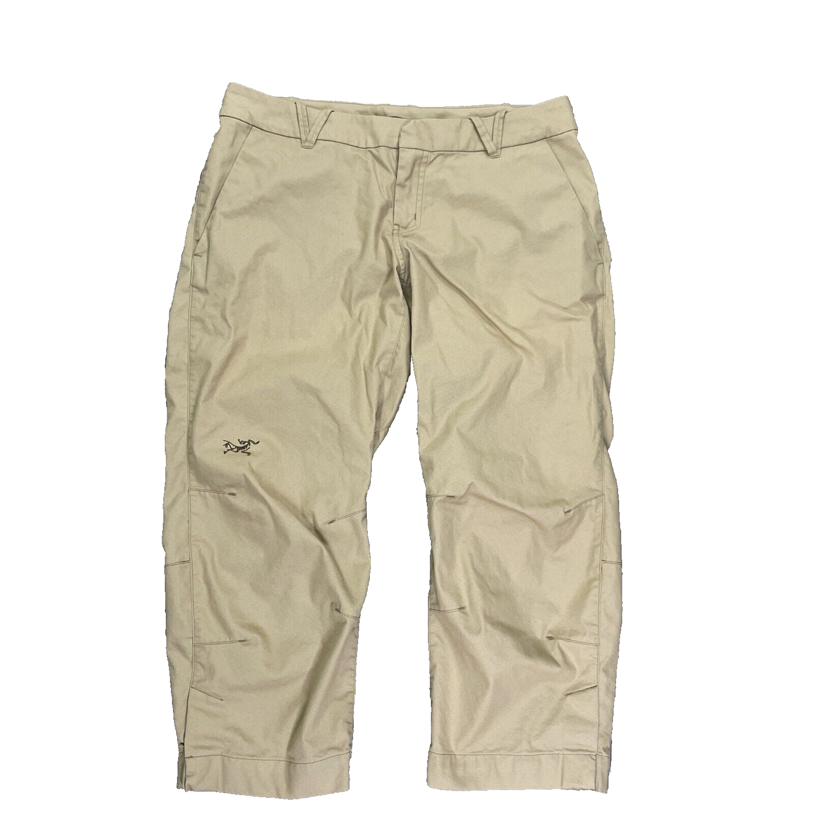 ARC'TERYX Pantaloni Arcteryx beige cotone outdoor escursionismo bici donna taglia 10 orlo ritagliato
