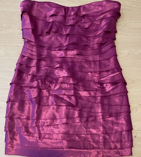 Ruffle Party Cocktail Dress Sweet Color Fuschia Hot Pink Women’s L NEW NWT - 第 2/12 張圖片