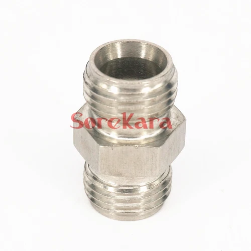 M12x1.25mm to M12x1.25mm Male 304 Stainless Steel Pipe Fitting Connector Adapter