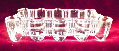 Elegant Glass Ashtray Rectangle Ribs Bars Clear Vintage PATTERN MAKER HELP - Picture 2 of 4