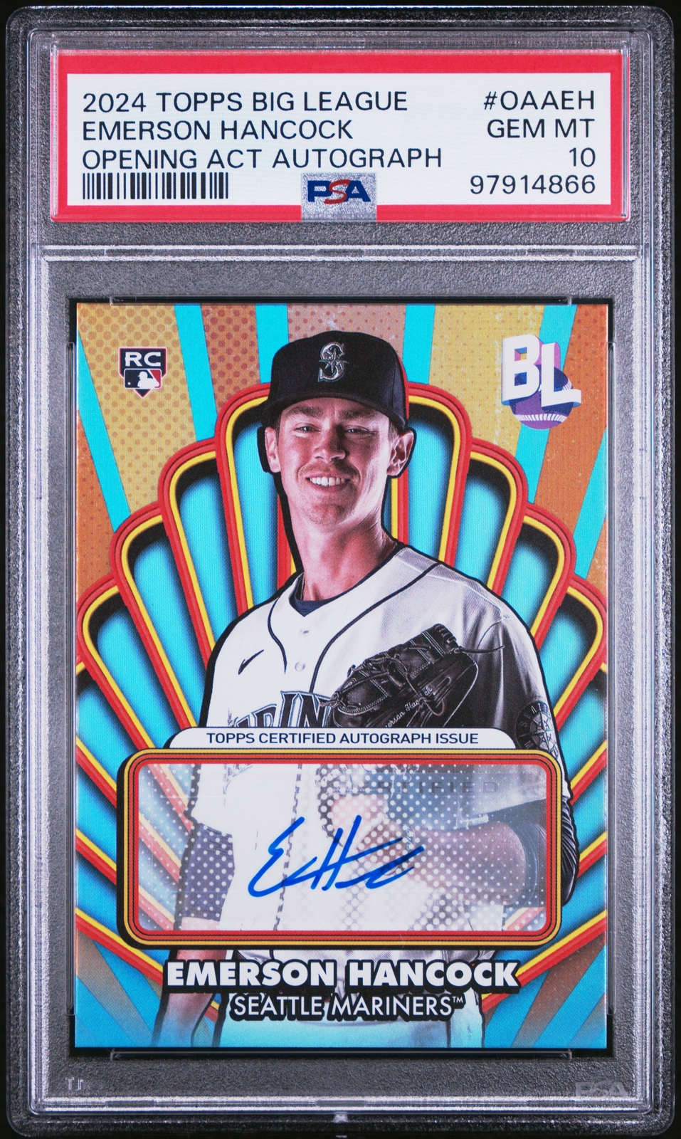 2024 Topps Big League Opening Act Emerson Hancock Rookie RC Auto PSA 10