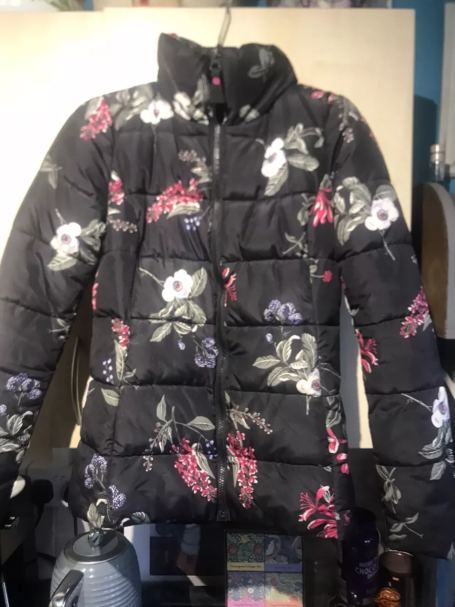 joules size 8 padded floral coat eBay