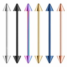 6pcs Spike Industrial Barbell Earring Cartilage Helix Body Piercing Jewelry 38mm