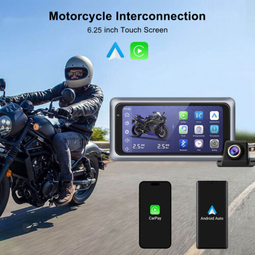 6.25 Inch Motorcycle CarPlay Android Auto Screen IPX7 + Tire Pressure Detection - Picture 1 of 14
