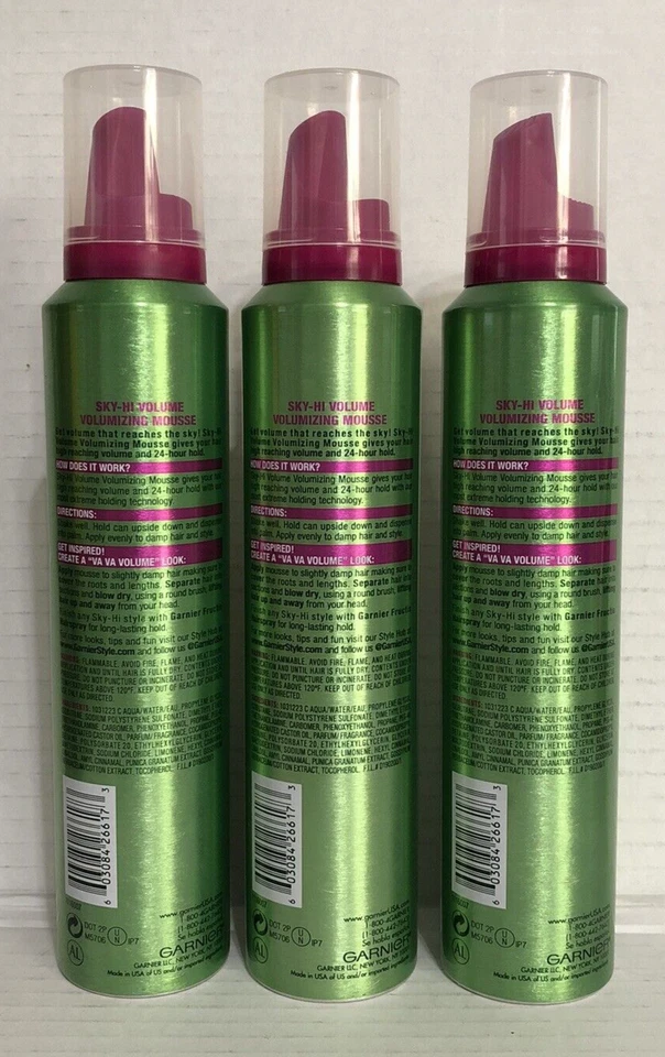 Мусс объемный объемный Garnier Fructis Style Sky-Hi 6,4 унции каждая экстремальная фиксация 3 шт. - Изображение 2 из 3