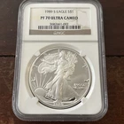 1989 S Proof American Silver Eagle 999 1oz NGC PF 70 Ultra Cameo