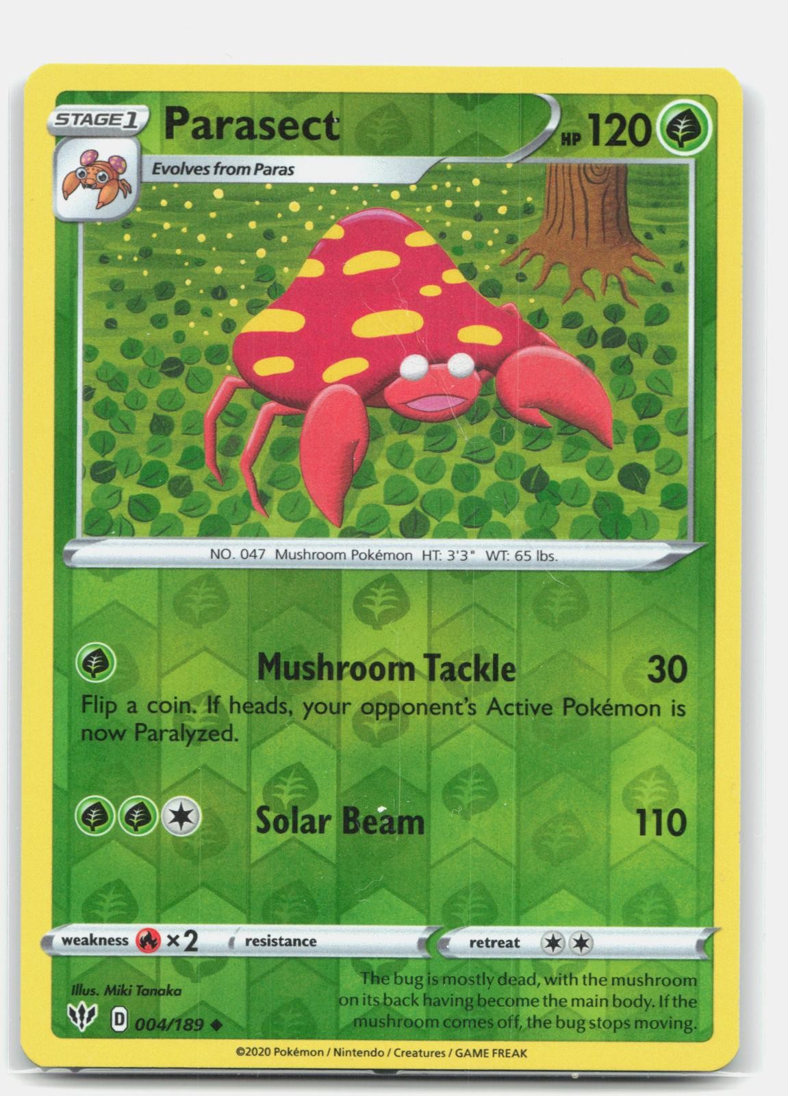 Parasect 004/189 UC Darkness Ablaze Pokemon Lightly Played