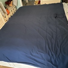 Pottery Barn Teen Metro Twin Cotton Duvet Cover Navy Blue Pockets College