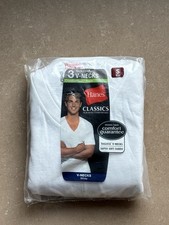 Hanes Comfort Soft Men's White V-Neck Shirts (3 Pack) - Size Small
