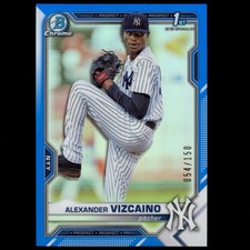 2021 Bowman Chrome #BCP-212 Alexander Vizcaino 1st RC Blue Refractor SP #/150